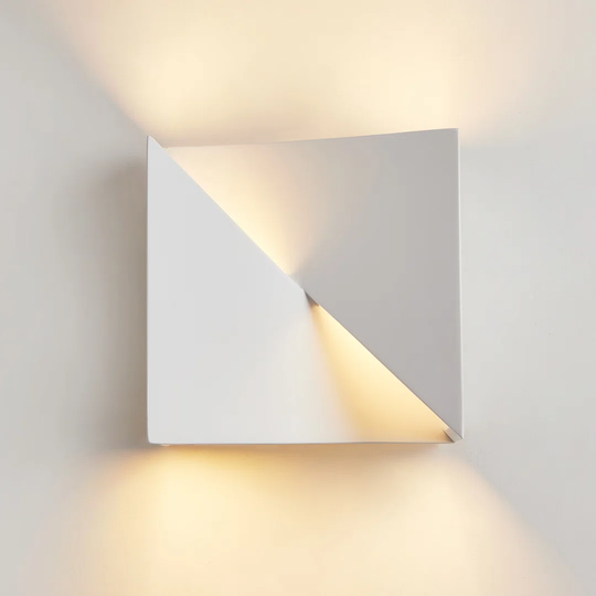 Abbagale Art Deco Wall Light, White Finish, Up/Down Ceramic Light, 2 X G9 Bulb Cap, Suitable For LED Bulbs