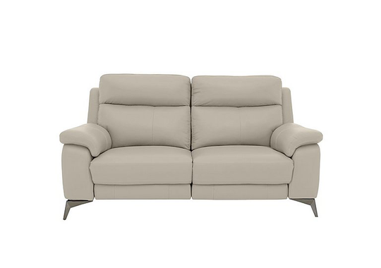 Missouri 2 Seater Leather Recliner Sofa with Power Headrest - Grey- World of Leather