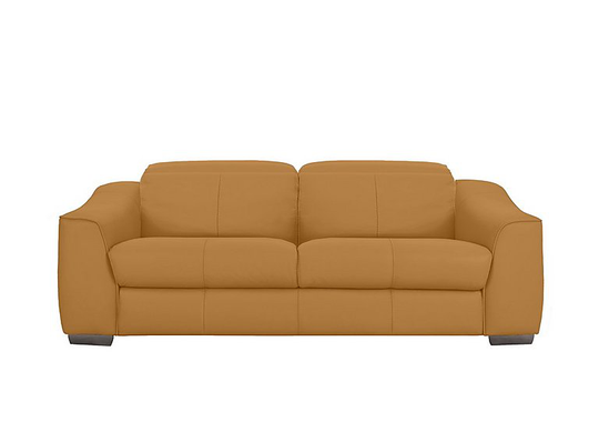 Xavier 3 Seater Leather Power Recliner Sofa with Power Headrests - Yellow- World of Leather