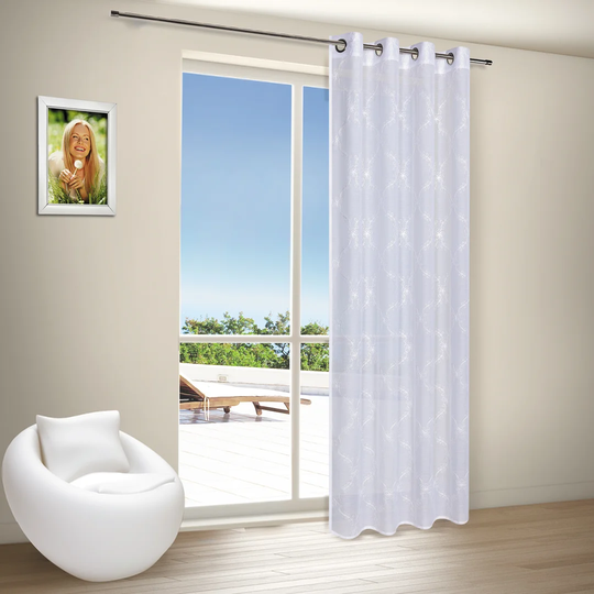 Eyelet Semi-Sheer Single Curtain