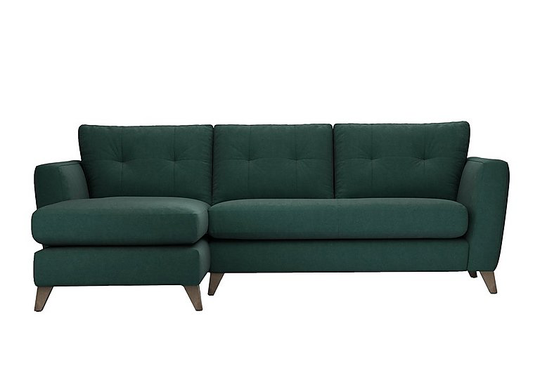 The Lounge Co. - Hermione Fabric Corner Sofa with Chaise End - Green