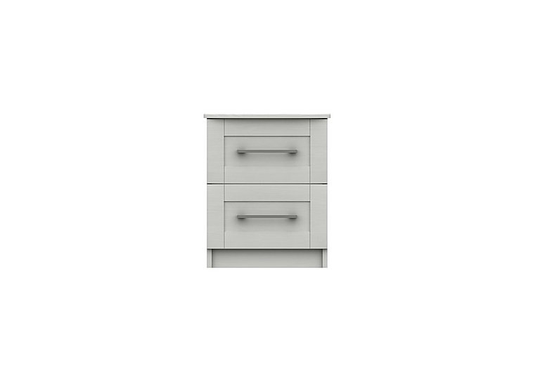 London Bedrooms - Fenchurch 2 Drawer Bedside Chest - White