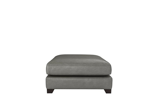 The Lounge Co. - Lorrie Leather Footstool - Grey