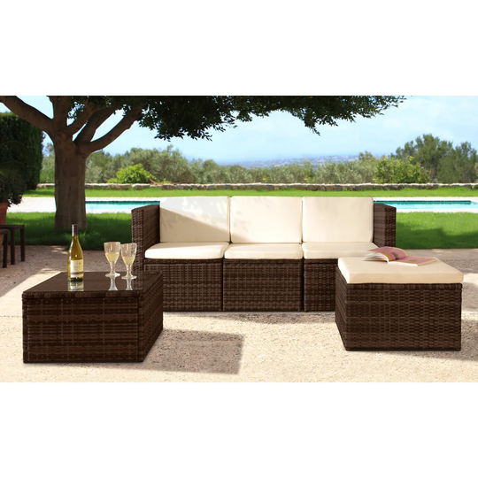 Myah 4 Seater Rattan Corner Sofa Set