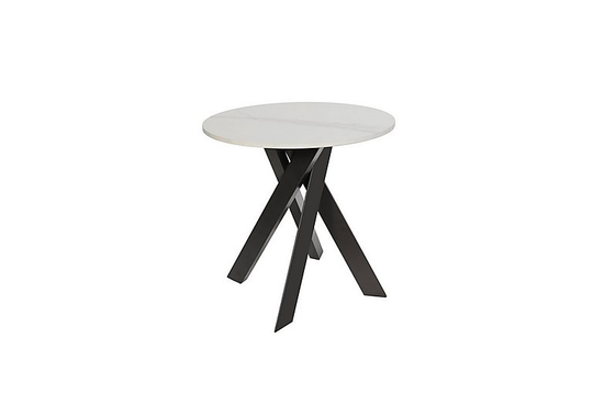 Samurai Round Lamp Table with White Stone Top