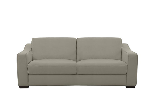 Optimus 3 Seater Leather Sofa Bed with Memory Foam Mattress - Grey- World of Leather
