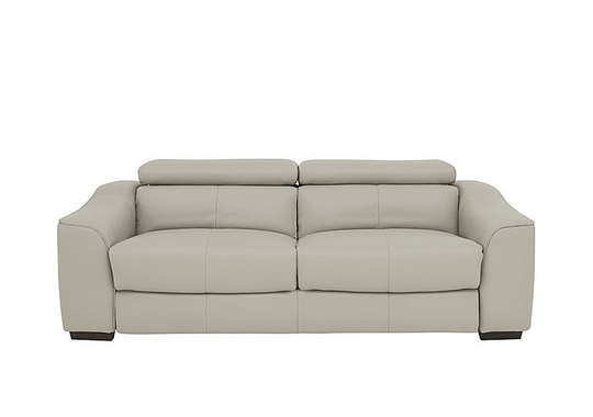 Elixir 3 Seater Leather Sofa Bed - Grey- World of Leather