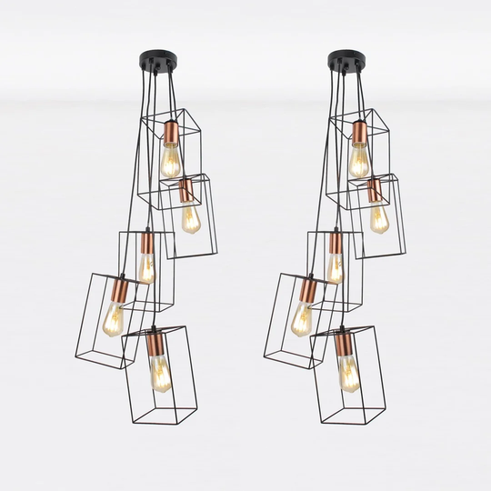 Gwladus 5 - Light Shaped Square Pendant Pendant