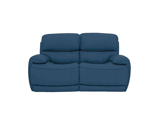 Relax Station Rocco 2 Seater Leather Power Rocker Sofa with Power Headrests - Blue- World of Leather