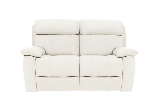 Moreno 2 Seater Leather Power Recliner Sofa - White- World of Leather