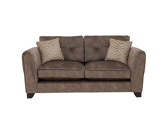 Ariana 2 Seater Fabric Classic Back Sofa - Brown