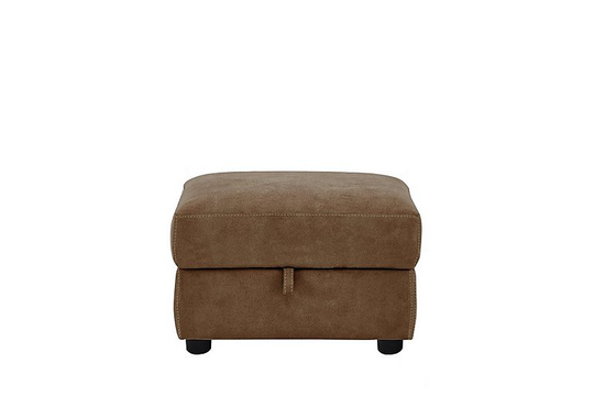 Snug Fabric Storage Footstool - Brown