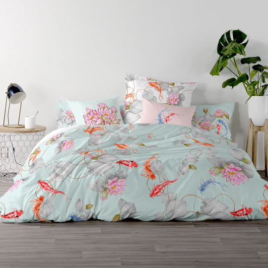 Balcar Cyan Grey Orange 150 TC Duvet Cover
