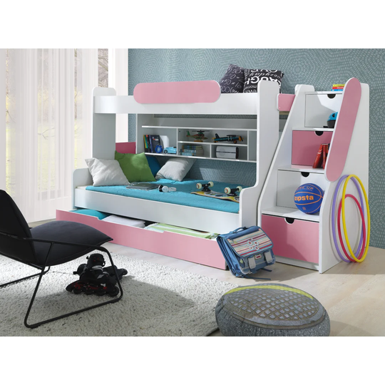Nagel European Single (90 x 200cm) Bunk Bed with Drawers