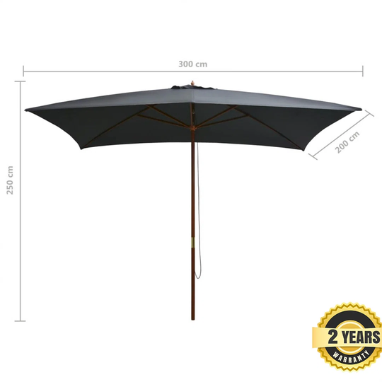 200cm Parasol with Wooden Pole
