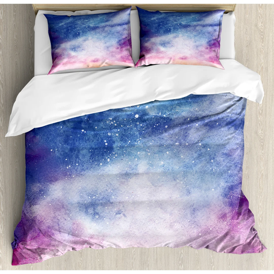Centrahoma Blue/Pink Microfiber 350 TC Modern & Contemporary Duvet Cover Set