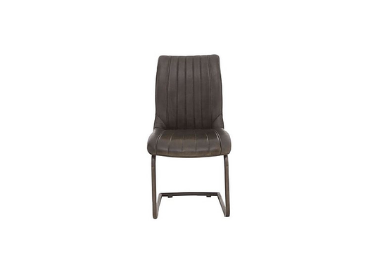 Dee Cantilever Leather Dining Chair - Grey