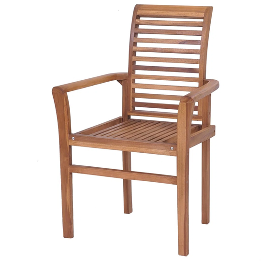 Stacking Dining Chairs 6 Pcs Solid Teak Wood