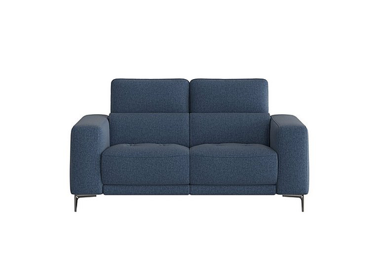 Adama 2 Seater Fabric Power Recliner Sofa with Telescopic Headrests - Blue