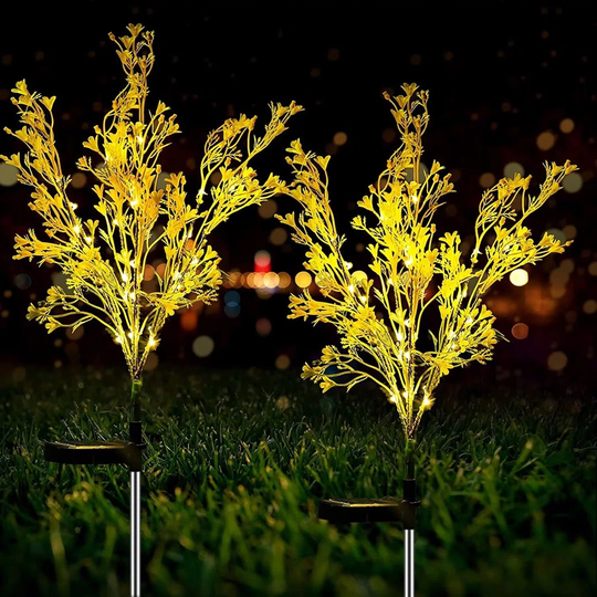 Amores Yellow Low Voltage Solar Powered Integrated LED Metal Pathway Lights Pack