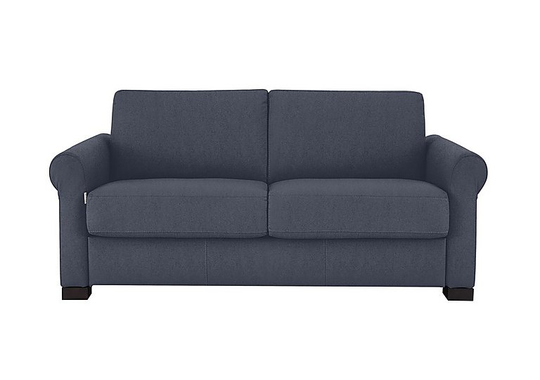 Nicoletti - Alcova 2 Seater Fabric Sofa with Scroll Arms - Blue