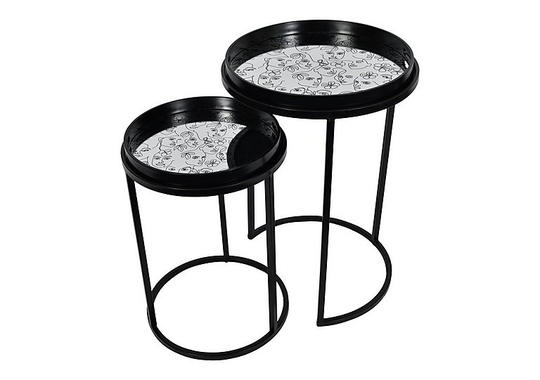 Faces Set of 2 Side Tables