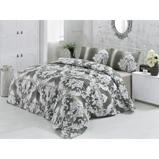 Christy Grey/Powder/White/Beige 127 TC Modern & Contemporary Duvet Cover Set