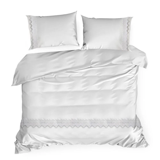 Set Of Cotton Bedding LANA6 160X200 Cm, 2 Pcs. 70X80 Cm White