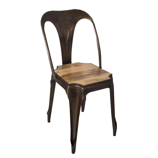 Sanches Slat Back Stacking Side Chair in Wax