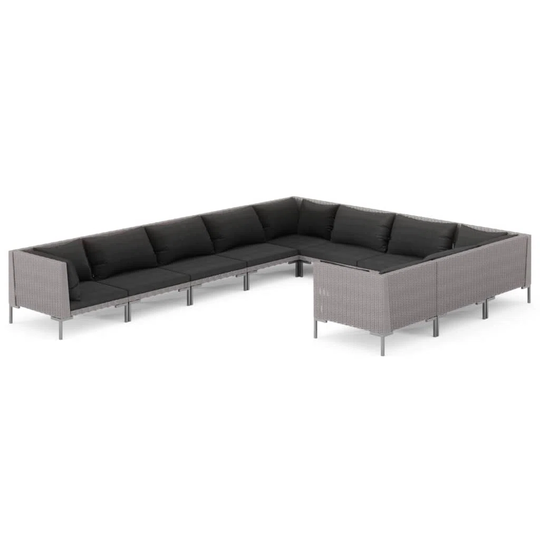 Rane 350Cm Wide Outdoor U-Shaped Garden Corner Sofa with Cushions