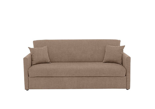 Versatile 3 Seater Fabric Sofa Bed with Slim Arms - Cream