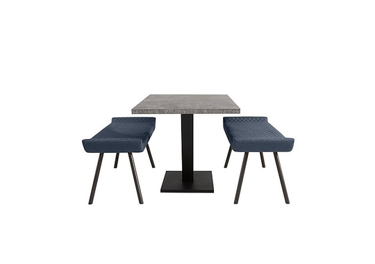 Rocket Dining Table and 2 Low Benches Dining Set