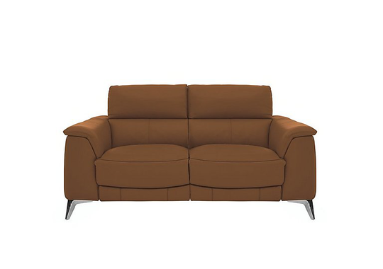 Odyssey 2 Seater Leather Recliner Sofa with Power Headrests - Brown- World of Leather