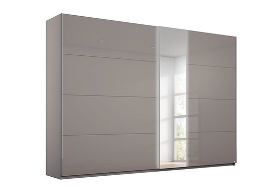 Rauch - Perth Sliding 280cm Wardrobe with Lights - Grey