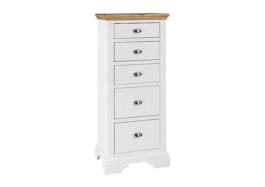 Furnitureland - Emily 5 Drawer Tall Chest - Cream