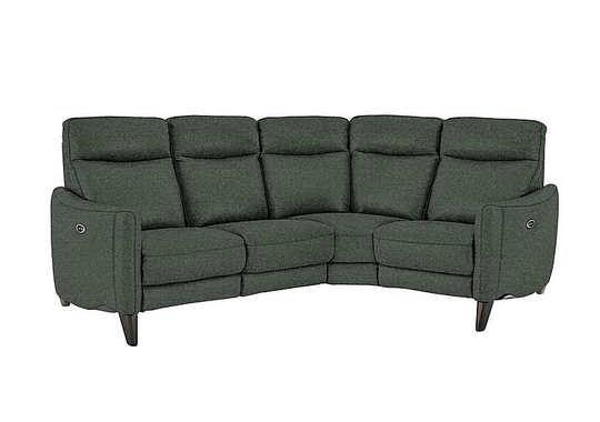 Compact Collection Petit Fabric Corner Sofa - Green