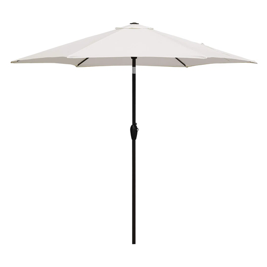 2.7M Cream Garden Parasol Umbrella/Durable Aluminum Parasol, Outdoor Sun Parasol With Crank & Tilt Function