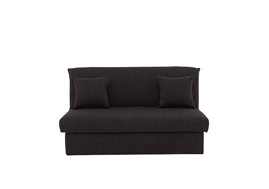 Versatile Small 2 Seater Fabric Sofa Bed No Arms - Black
