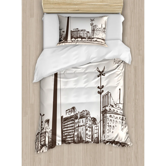 Shafer Grey/White 100% Brushed Microfibre Duvet Cover Set