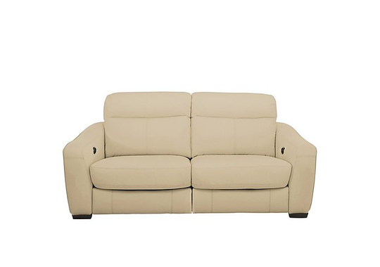 Cressida 2 Seater Leather Recliner Sofa - Beige- World of Leather