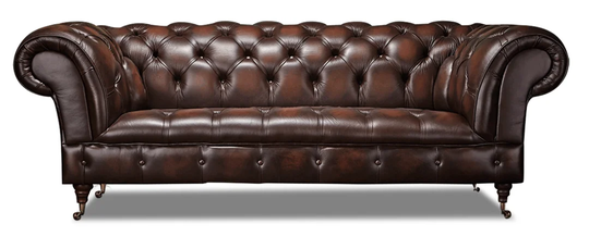 Minatare Leather 3 Seater Chesterfield Sofa