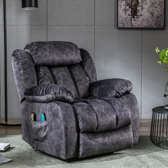 Eppie Power Massage Lift Recliner Chair With Heat & Vibration For Elderly, Heavy Duty And Safety Motion Reclining Mechanism - Antiskid Fabric Sofa Con