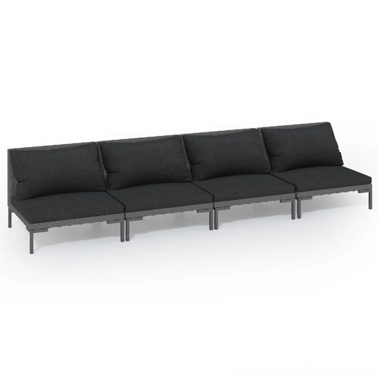 Alffi 280Cm Wide Outdoor Garden Sofa with Cushions