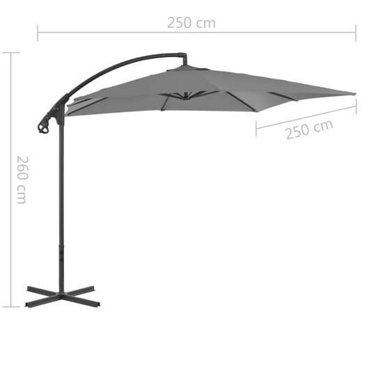 Yousef 2.5m Square Cantilever Parasol