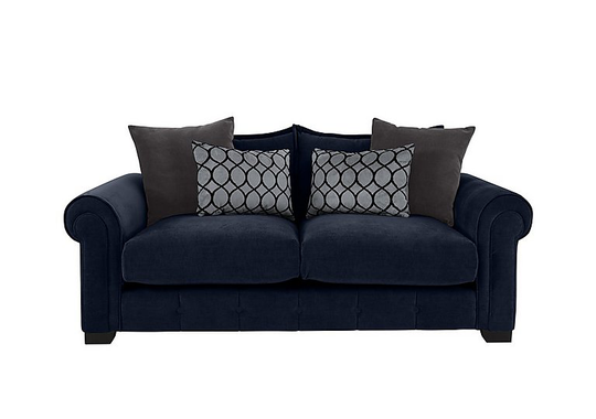 Alexander and James - Sumptuous 3 Seater Fabric Sofa - Blue