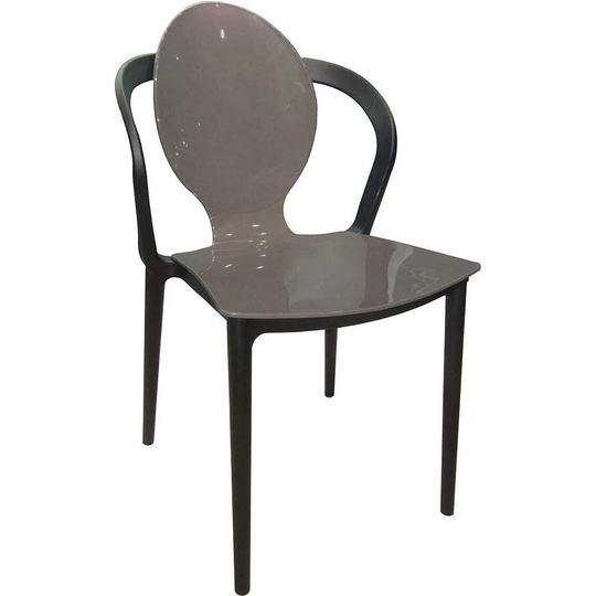 Designer Chair In Glossy Effect Polypropylene Taupe