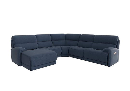 Link Fabric Corner Chaise Power Sofa - Blue