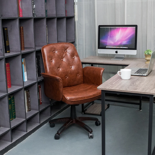 Harshman Upholstered Faux Leather Executive Chair
