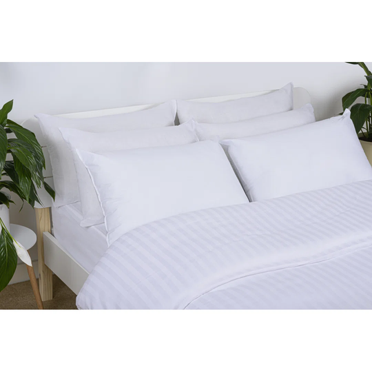 Egyptian-Quality Cotton COVER CONJUGATED HOLLOWFIBRE FILLING PILLOWS PAIR