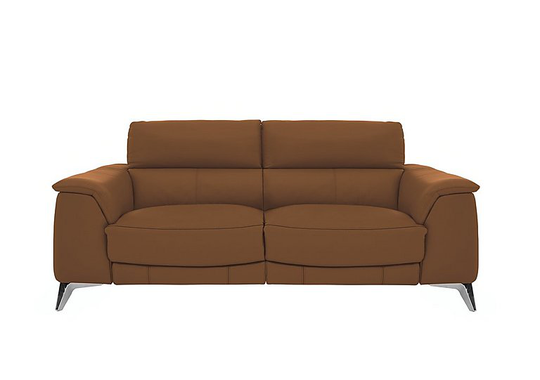 Odyssey 3 Seater Leather Static Sofa - Brown- World of Leather